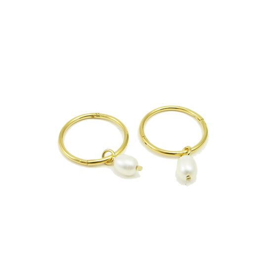 Freshwater pearl hoop earrings